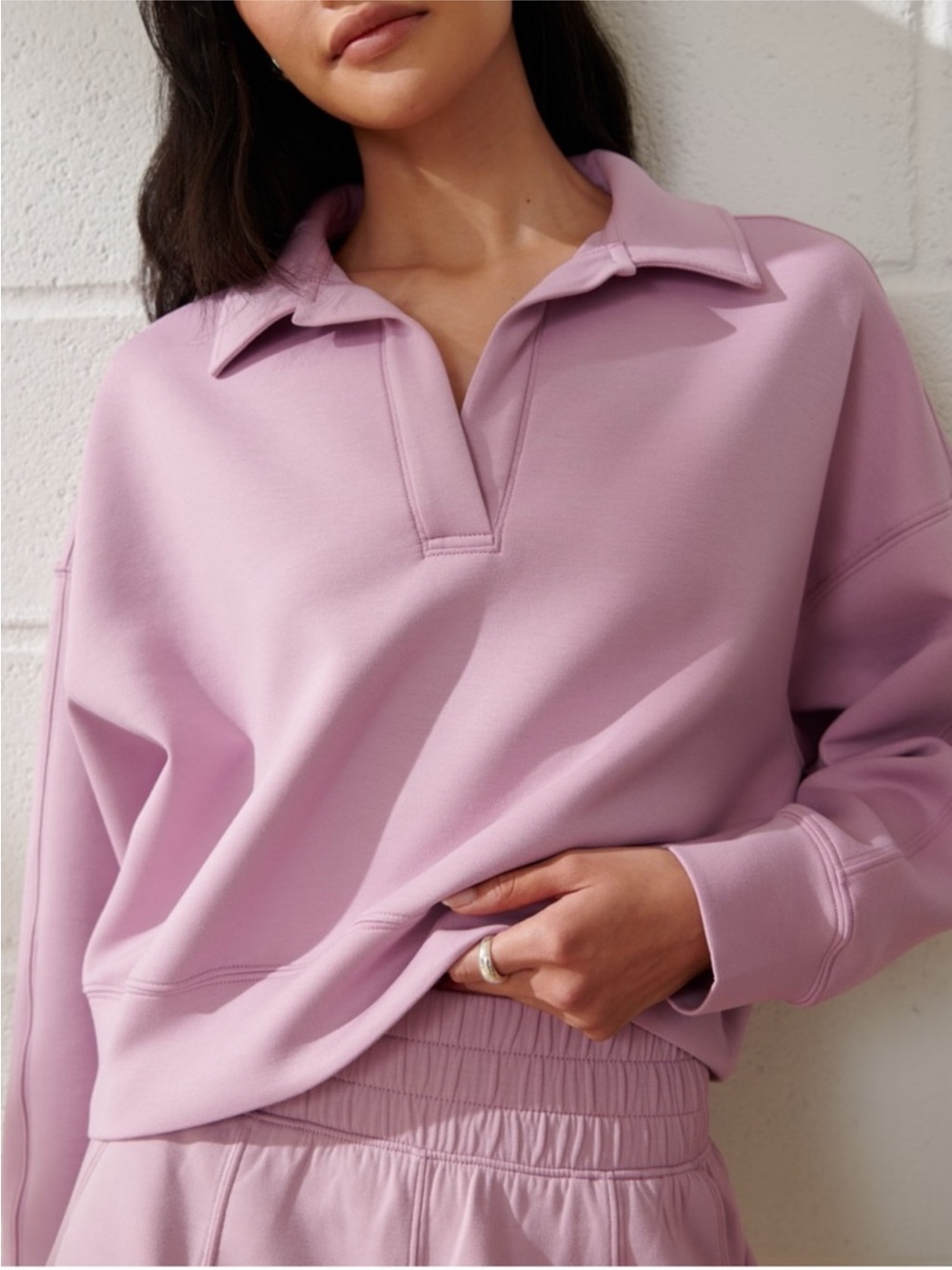 Abercrombie & Fitch Pink YPB neoKNIT Polo Sweatshirt Size XL NWT